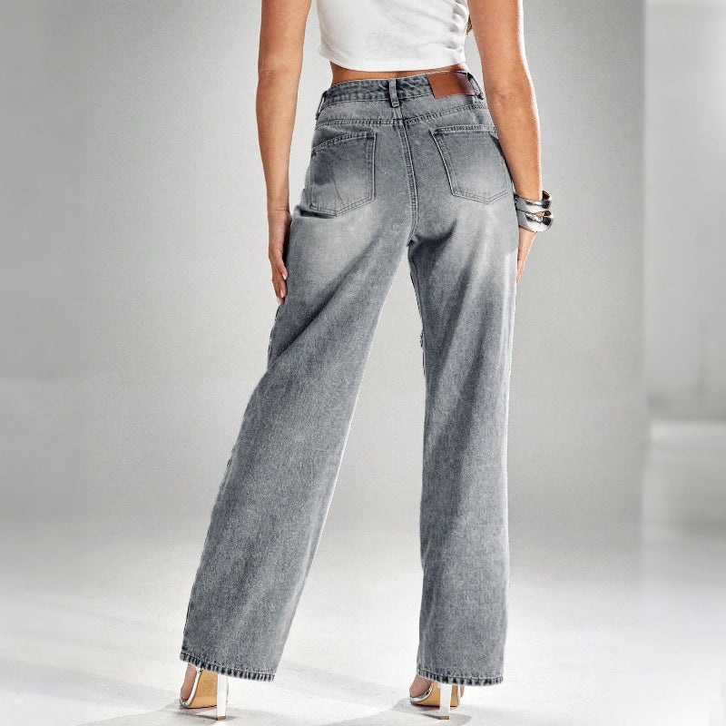 HEART CUT DENIM JEANS